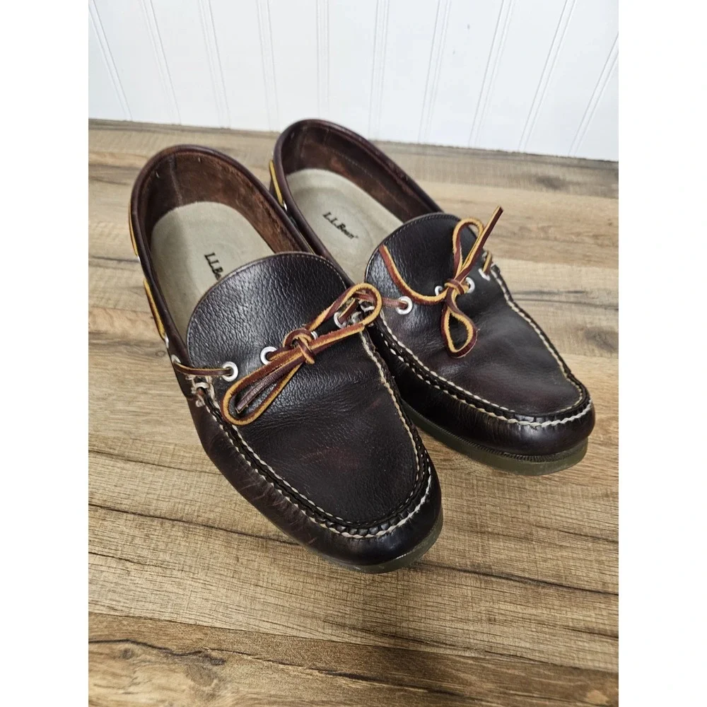 L.L Bean Signature Premium Leather Men's  Boat Shoes El Salvador Men's Size 11 D